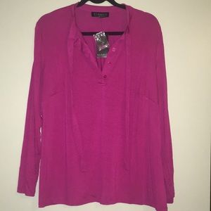 NWT- Long sleeve henley with tie
